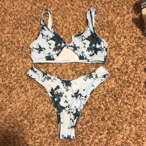 Light and dark blue bikini